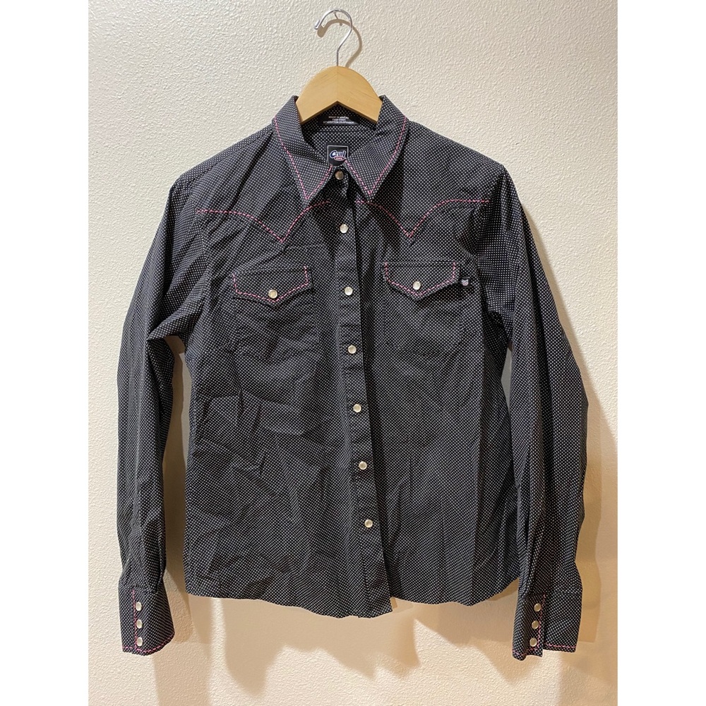 Polka Dot Western Shirt sz L Cruel Girl